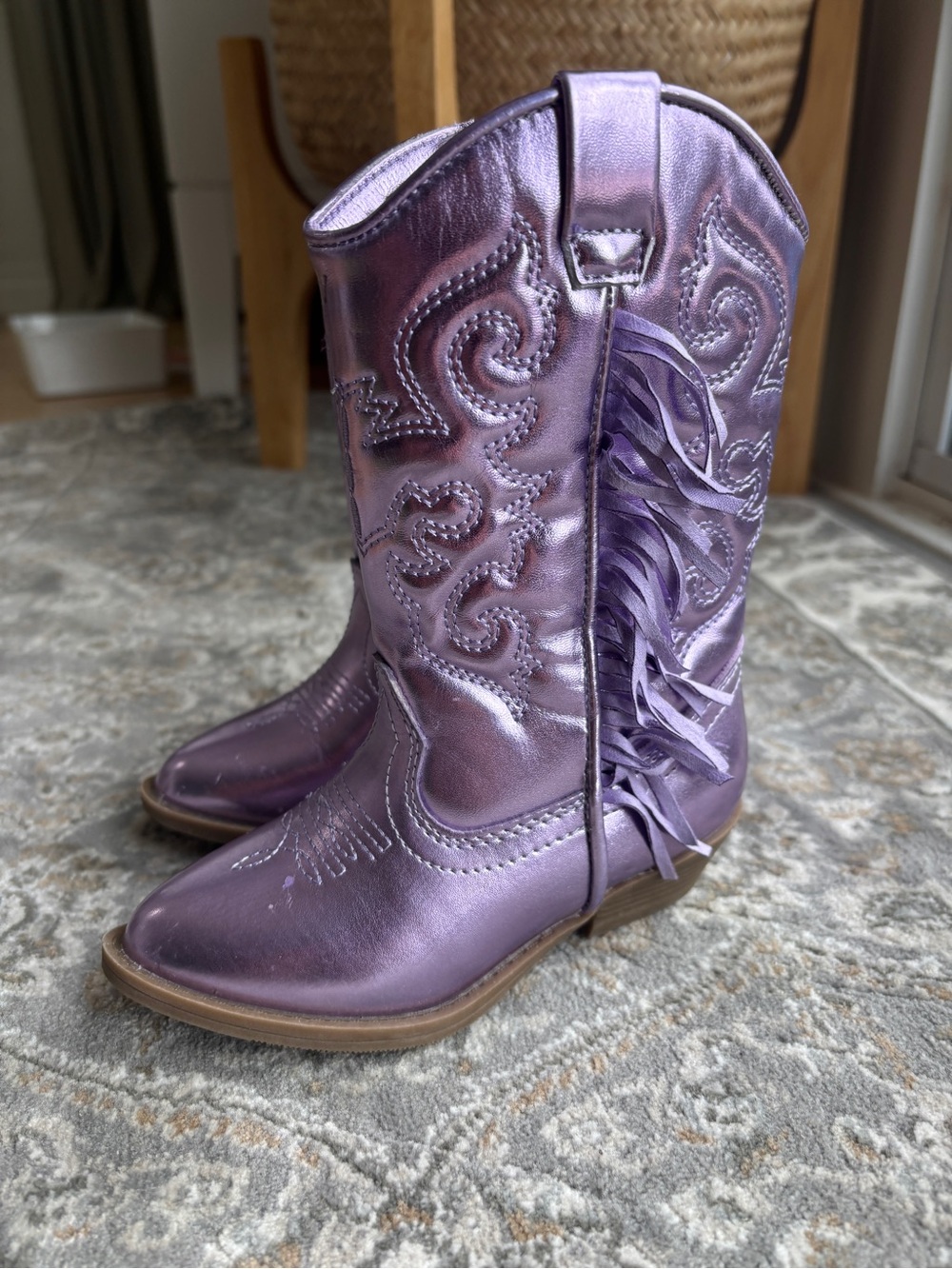Purple Fringe Cowboy Boots